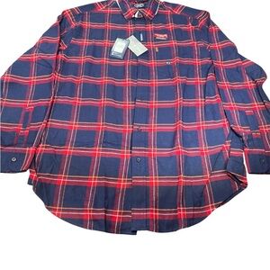 Chaps Big Tall Performance Red and Blue Plaid Flannel Xl